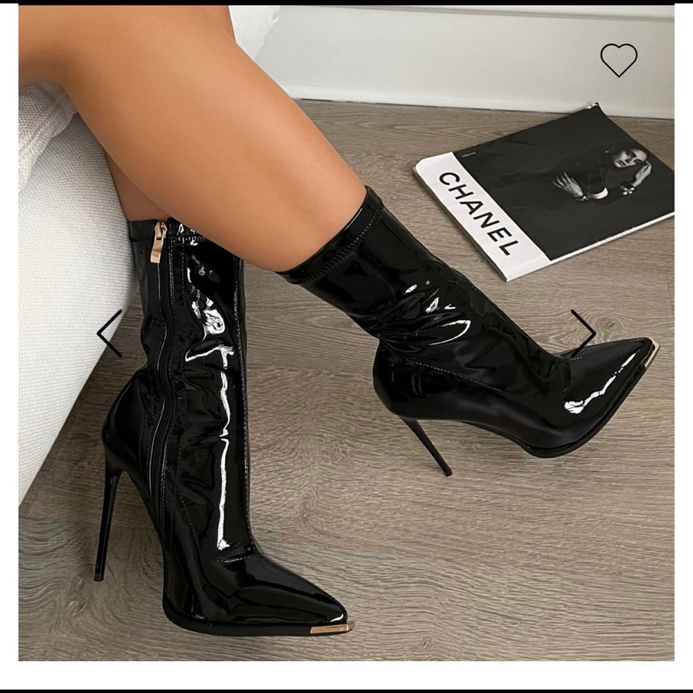 Black Patent Booties